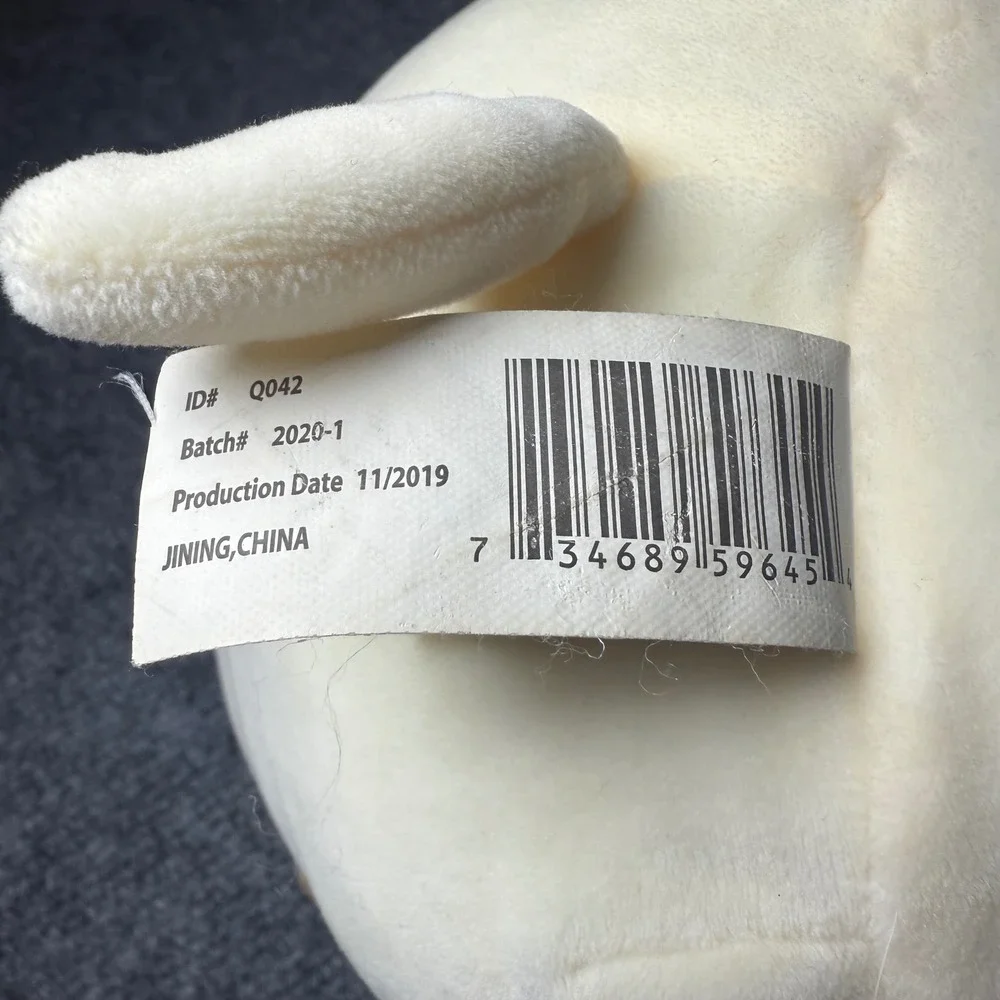 Squishmallows Q042 2019 Beige Brown Dog Plush Toy Blue Bunny Ears Stuffed Animal